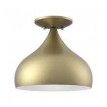  40980-01 - 1 Light Antique Brass Semi-Flush Mount