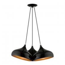  41053-68 - 3 Light Shiny Black Cluster Pendant