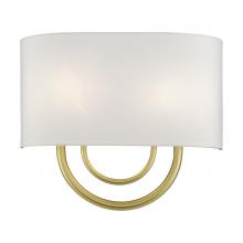  42892-33 - 2 Light Soft Gold ADA Sconce with Hand Crafted Off-White Fabric Shade