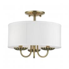  42987-01 - 3 Light Antique Brass Semi-Flush Mount