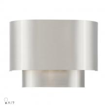  50299-91 - 1 Light Brushed Nickel ADA Sconce with Brushed Nickel Metal Shade with Shiny White Inside