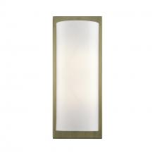  50861-01 - 1 Light Antique Brass Large ADA Sconce with Hand Crafted Off-White Fabric Shade