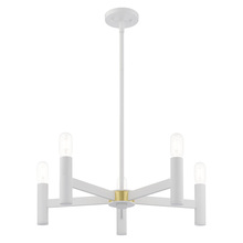  51135-03 - 5 Lt White Chandelier