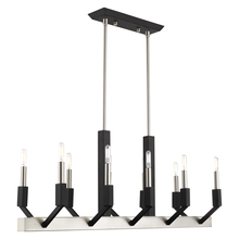  51168-91 - 10 Lt Brushed Nickel & Black Linear Chandelier