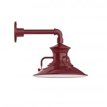  GNN142-55-L12 - 12" Homestead shade, LED Straight Arm Wall Mount, Barn Red