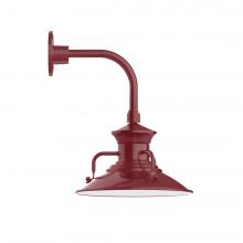  GNT142-55-L12 - 12" Homestead shade, LED Curved Arm Wall Mount, Barn Red