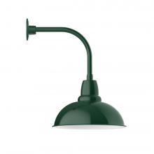  GNU108-42-L13 - 16" Cafe shade, LED Curved Arm Wall Mount, Forest Green