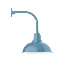  GNU108-54-L13 - 16" Cafe shade, LED Curved Arm Wall Mount, Light Blue