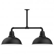  MSD108-41-T30-L13 - 16" Cafe shade, 2-light LED Stem Hung Pendant, Black