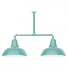  MSD108-48-T30-L13 - 16" Cafe shade, 2-light LED Stem Hung Pendant, Sea Green