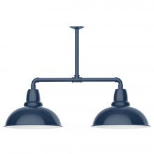  MSD108-50-T48-L13 - 16" Cafe shade, 2-light LED Stem Hung Pendant, Navy