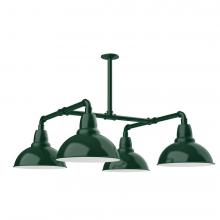  MSP106-42-T48-L12 - 12" Cafe shade, 4-light LED Stem Hung Pendant, Forest Green