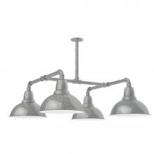  MSP106-49-T30-L12 - 12" Cafe shade, 4-light LED Stem Hung Pendant, Painted Galvanized