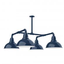  MSP106-50-T24-L12 - 12" Cafe shade, 4-light LED Stem Hung Pendant, Navy