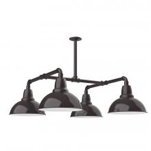  MSP106-51-T24-L12 - 12" Cafe shade, 4-light LED Stem Hung Pendant, Architectural Bronze