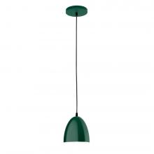  PEB417-42-C12-L10 - 6" J-Series shade, gray solid fabric cord with canopy, Forest Green