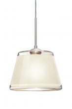  1JC-PIC9WH-SN - Besa Pendant Pica 9 Satin Nickel White Sand 1x75W Medium Base