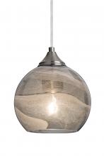  1JT-JILLYSM-SN - Besa, Jilly Cord Pendant, Vapor Smoke, Satin Nickel Finish, 1x60W Medium Base