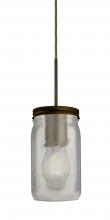  1JT-MILO4WF-EDIL-BR - Besa Pendant Milo 4 Bronze White Frost 1x5W LED Filament