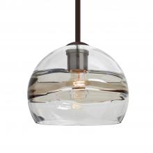  1TT-SPIR8SC-BR - Besa Spirit 8 Pendant, Smoke/Clear, Bronze Finish, 1x60W Medium Base