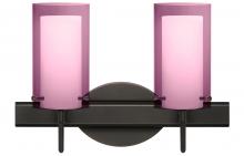  2SW-A44007-BR - Besa Pahu 4 Wall 2SW Transparent Amethyst/Opal Bronze 2x40W G9