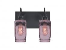  2WG-MILO4PL-EDIL-BK - Besa Milo 4 Vanity, Purple, Black Finish, 2x7W LED Filament