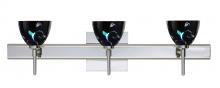  3SW-1858VB-LED-CR-SQ - Besa Divi Wall With SQ Canopy 3SW Black Dicro Vine Chrome 3x5W LED