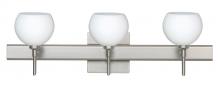  3SW-565807-LED-SN-SQ - Besa Wall With SQ Canopy Palla 5 Satin Nickel Opal Matte 3x5W LED