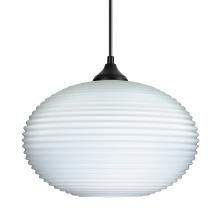  OP-491307-LED-BK - Besa Pendant Pape 12 LED-Black Opal Ribbed 1x9W LED