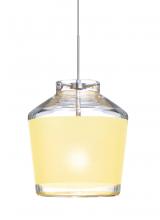  XP-PIC6CR-SN - Besa Pendant Pica 6 Satin Nickel Creme Sand 1x50W Halogen