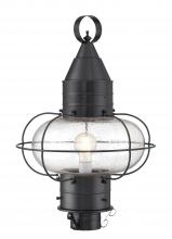  1510-GM-SE - Classic Onion Outdoor Post Light - Gun Metal with Seeded Glass