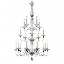  9698-40O - Jasmine 20 Light 120V Chandelier in Polished Silver with Optic Crystal