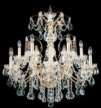  1712-51 - Century 12 Light 110V Chandelier in Black with Clear Heritage Crystal