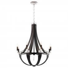  CY1008N-LB1R - Crystal Empire 8 Light 120V Chandelier in Grizzly Black with Radiance Crystal