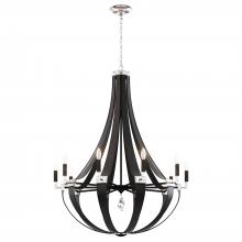  CY1010N-LB1R - Crystal Empire 10 Light 120V Chandelier in Grizzly Black with Radiance Crystal