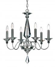  9676-40CL - Jasmine 6 Light 120V Chandelier in Polished Silver with Optic Crystal