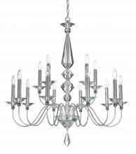  9685-40CL - Jasmine 15 Light 120V Chandelier in Polished Silver with Optic Crystal