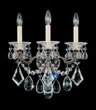  5002-83 - La Scala 3 Light 120V Wall Sconce in Florentine Bronze with Clear Heritage Handcut Crystal