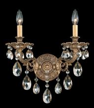  5642-22R - Milano 2 Light 120V Wall Sconce in Heirloom Gold with Clear Radiance Crystal