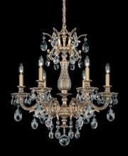  5676-83R - Milano 6 Light 120V Chandelier in Florentine Bronze with Clear Radiance Crystal