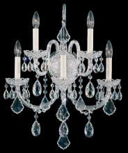  6806-40R - Olde World 5 Light 120V Wall Sconce in Polished Silver with Clear Radiance Crystal