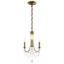  RJ1003N-23H - Verdana 3 Light 110V Mini Pendant in Etruscan Gold and Clear Optic Crystal