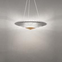  S7219-700H - Origami 19IN LED 3000K/3500K/4000K 120V/277V Pendant in Aged Brass with Heritage Handcut Crystal