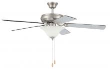  DCF52BNK5C1W - 52" Decorator's Choice 2 Light in Brushed Polished Nickel w/ Brushed Nickel/Walnut Blades