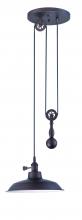  P400-ABZ - 1 Light Pulley Pendant in Aged Bronze