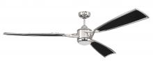  VIA72PLN3 - 72" Viva in Polished Nickel w/ Flat Black Fabric Texture Blades