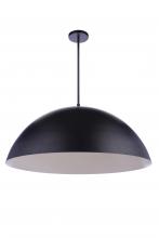  P1001FB-LED - 34.75â€ Diameter Sculptural Statement Dome Pendant in Flat Black