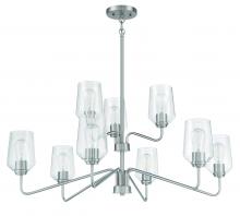  56129-BNK - Shayna 9 Light Chandelier in Brushed Polished Nickel