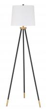  86267 - 1 Light Metal Tri-Pod Base Floor Lamp in Painted Black/Gold