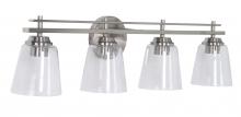  19633BNK4 - Drake 4 Light Vanity in Brushed Polished Nickel